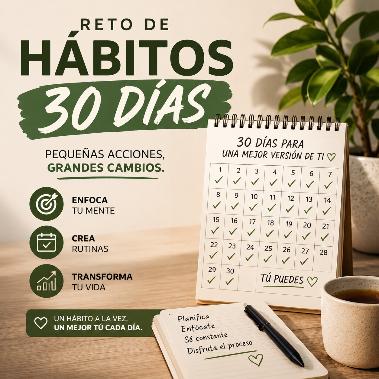 Plan de 30 Días para Cambiar un Hábito — Personalizado con IA 🌱