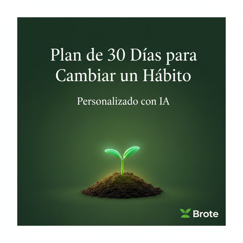 Plan de 30 días personalizado con IA para cambiar un hábito — Brote, crecimiento personal y productividad
